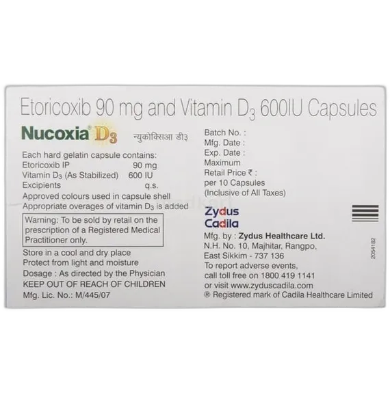 nucoxia d3 capsule 10's